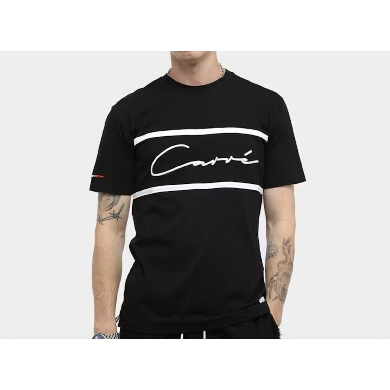Carre' Paris Scripted Embroidery Classique Black T-Shirt Men Size 3xl(Xxx-Large)
